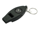 Black Whistle with Compass & Thermometer